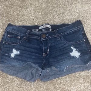 Women’s Hollister dark blue ripped shorts